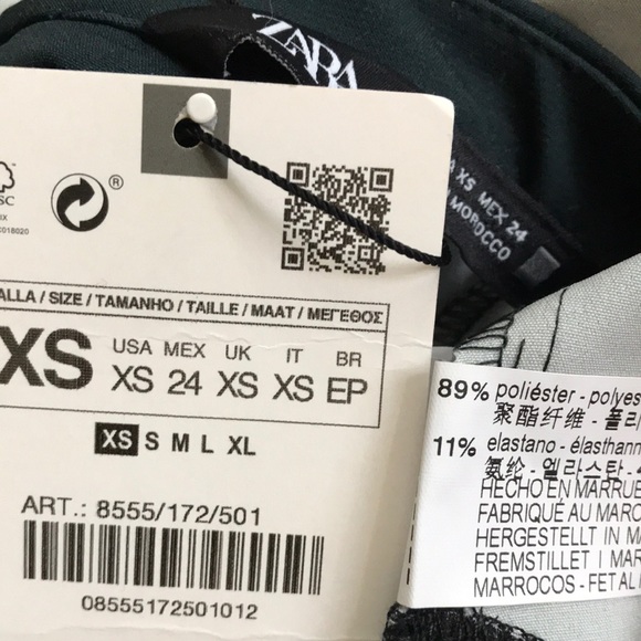 Zara voluminous printed mini dress XS New - Picture 11 of 16